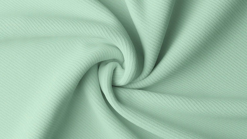 Green ribbed soft fabric