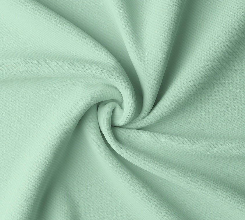 Green ribbed soft fabric