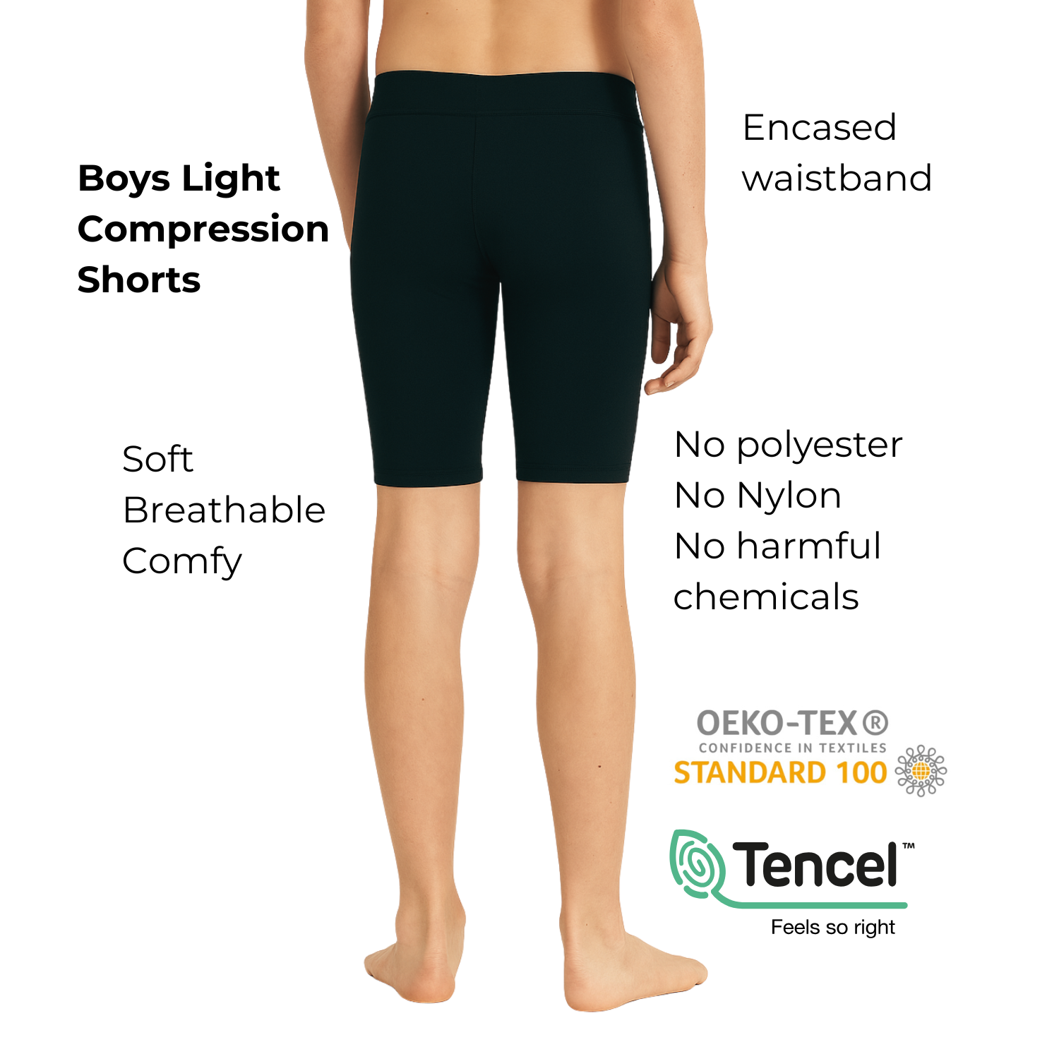 Everyday Skins (Boys) | Anti-chafe | Light Compression - Black
