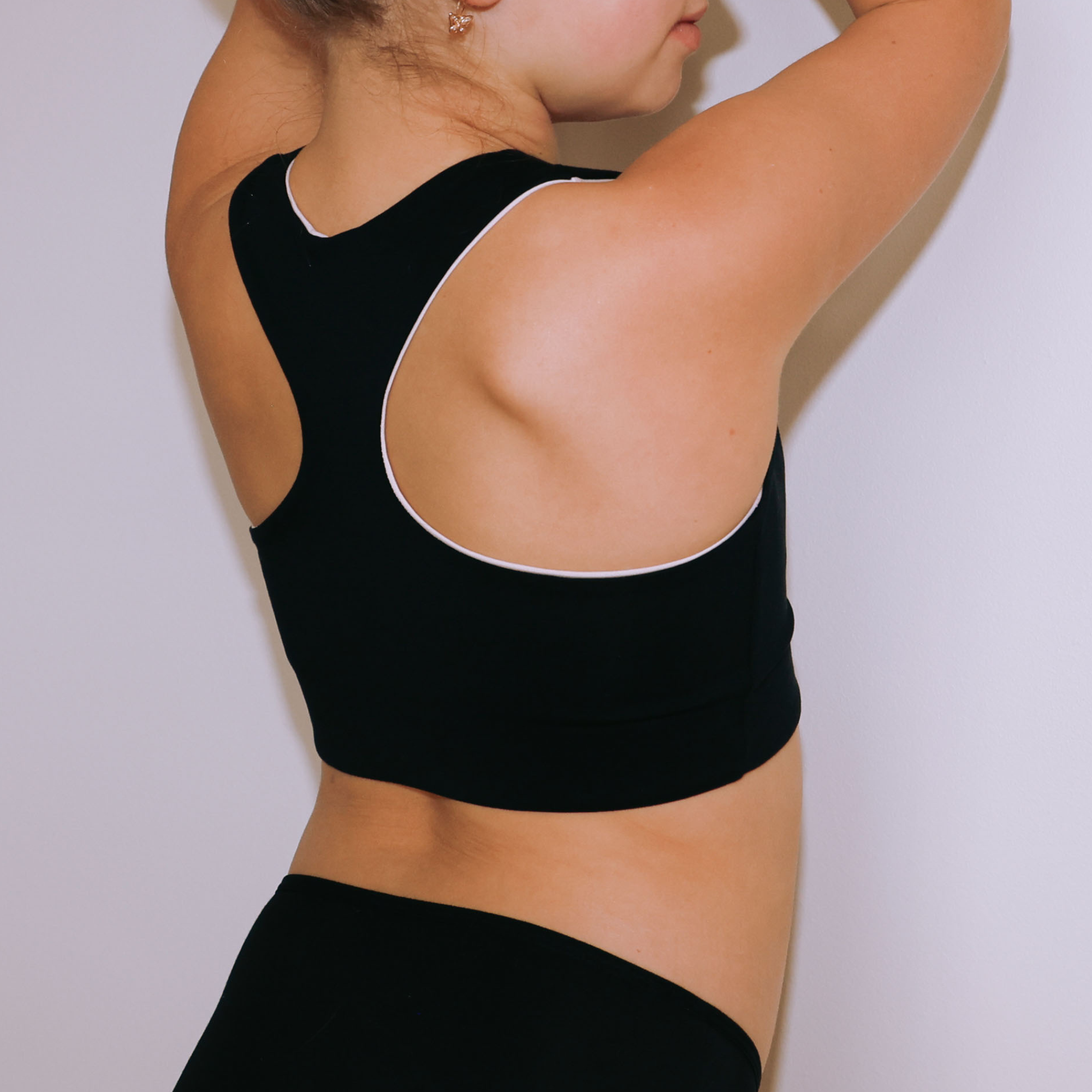 Reversible Racerback Seamless Bra  - Black/ Dusty Pink