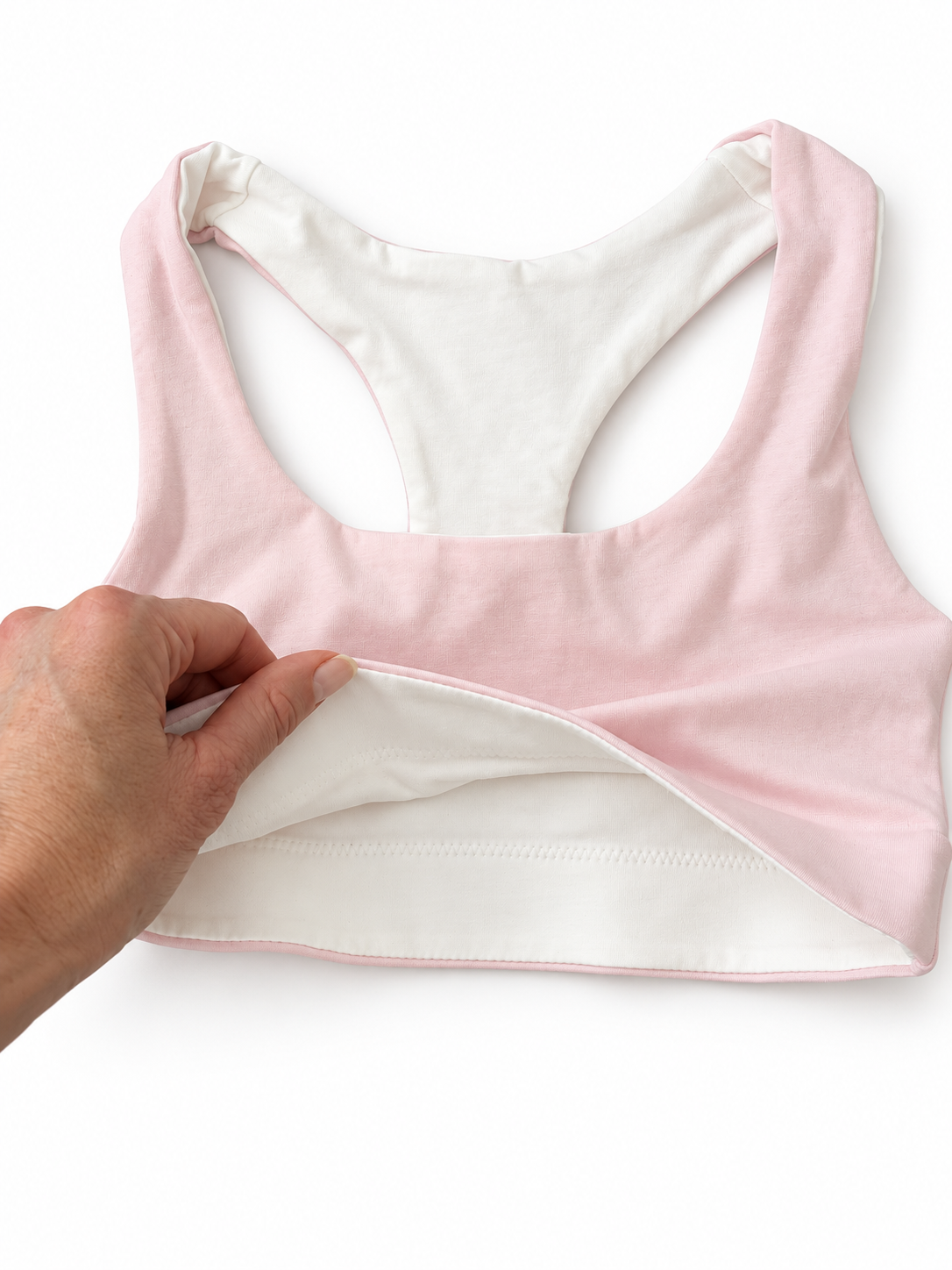 Reversible Racerback Seamless Bra - Pink/White