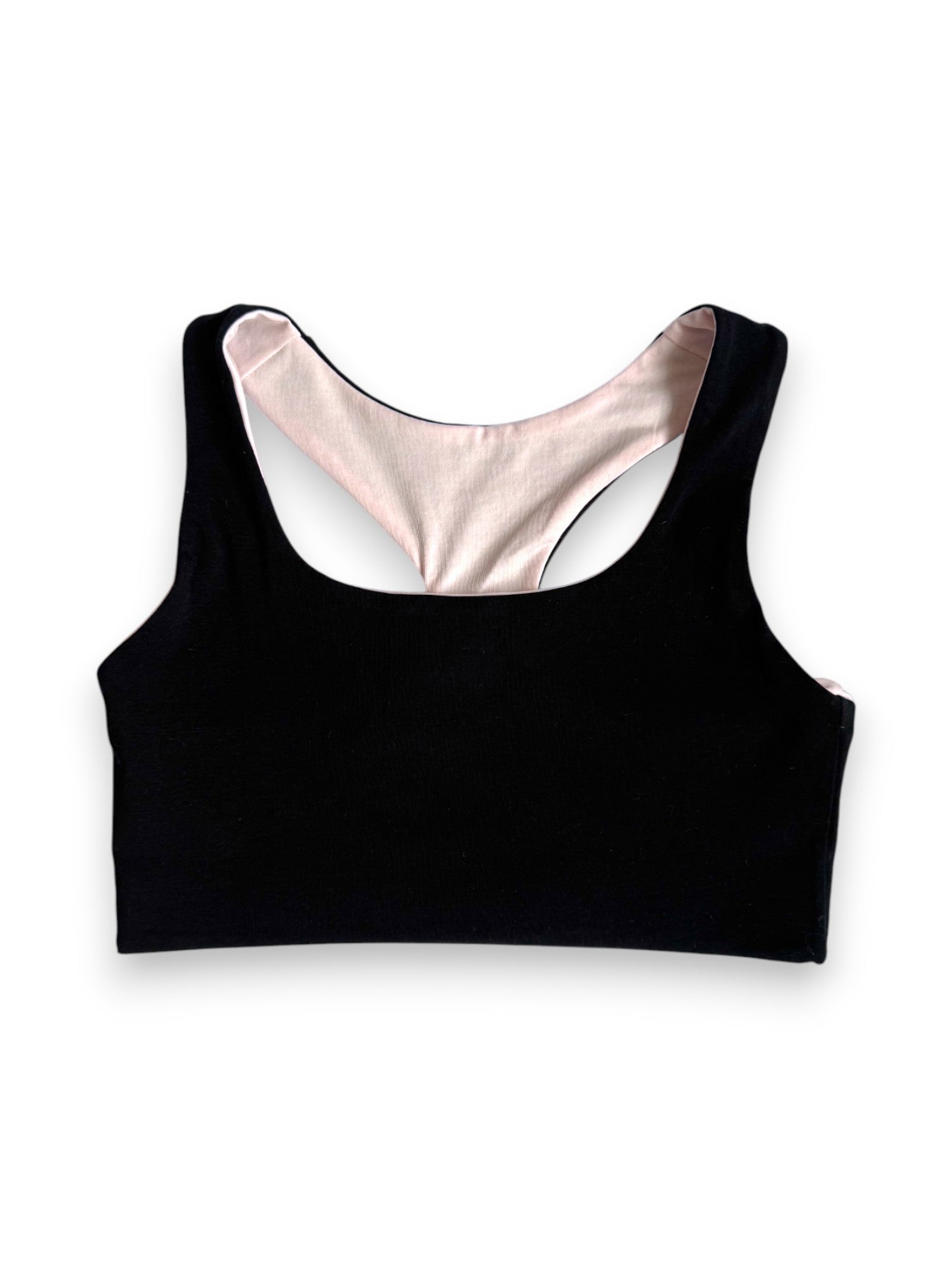 Reversible Racerback Seamless Bra  - Black/ Dusty Pink