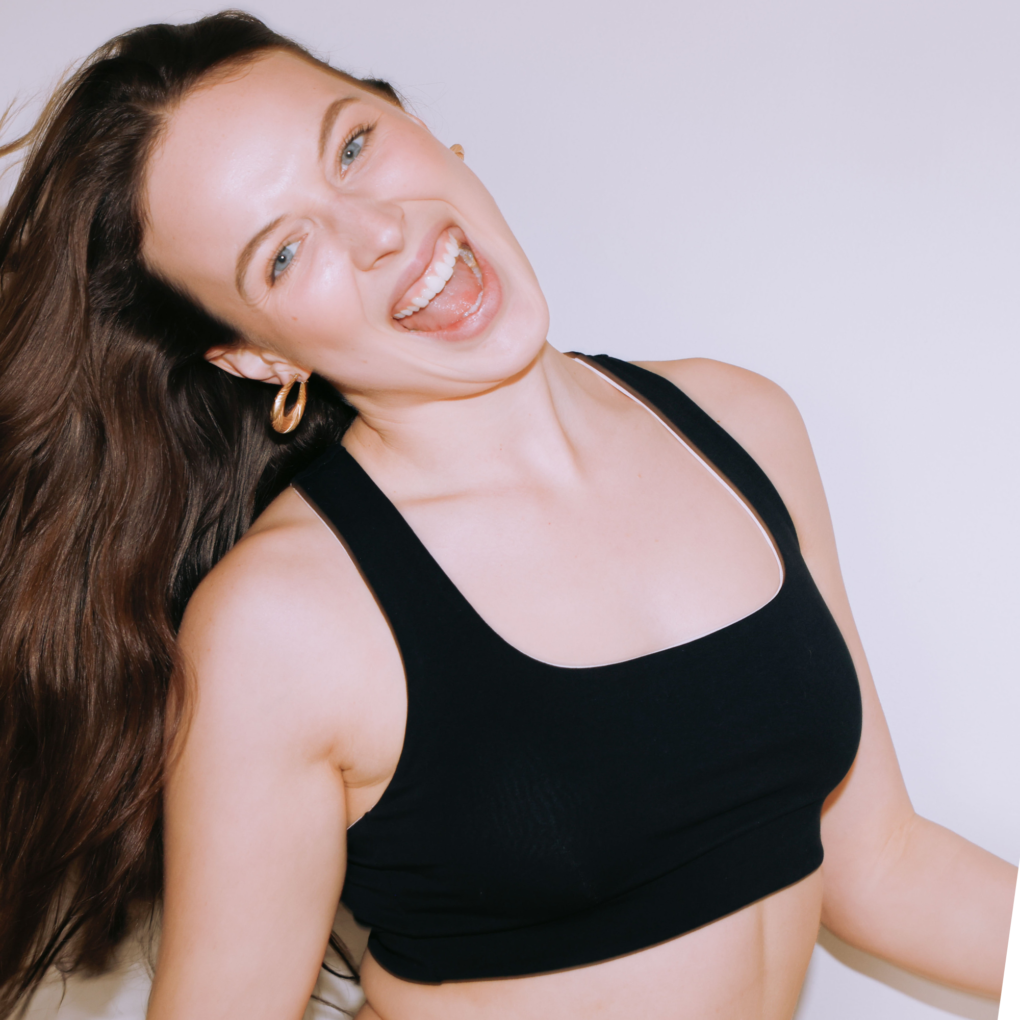 Reversible Racerback Seamless Bra  - Black/ Dusty Pink