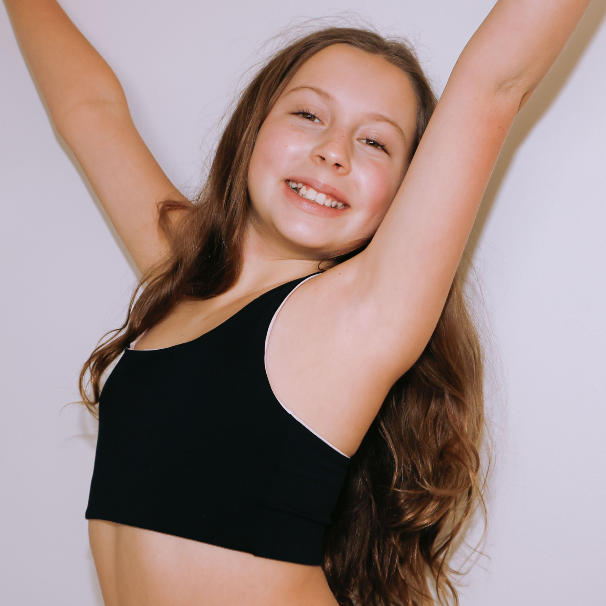 Reversible Racerback Seamless Bra  - Black/ Dusty Pink